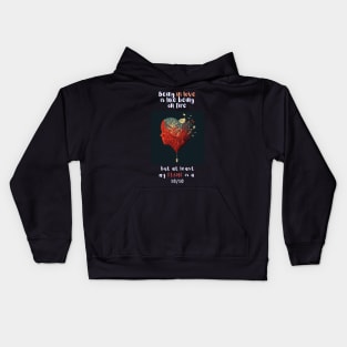 Heart shaped love "Being in love is like being on flame" T-Shirt Design Kids Hoodie